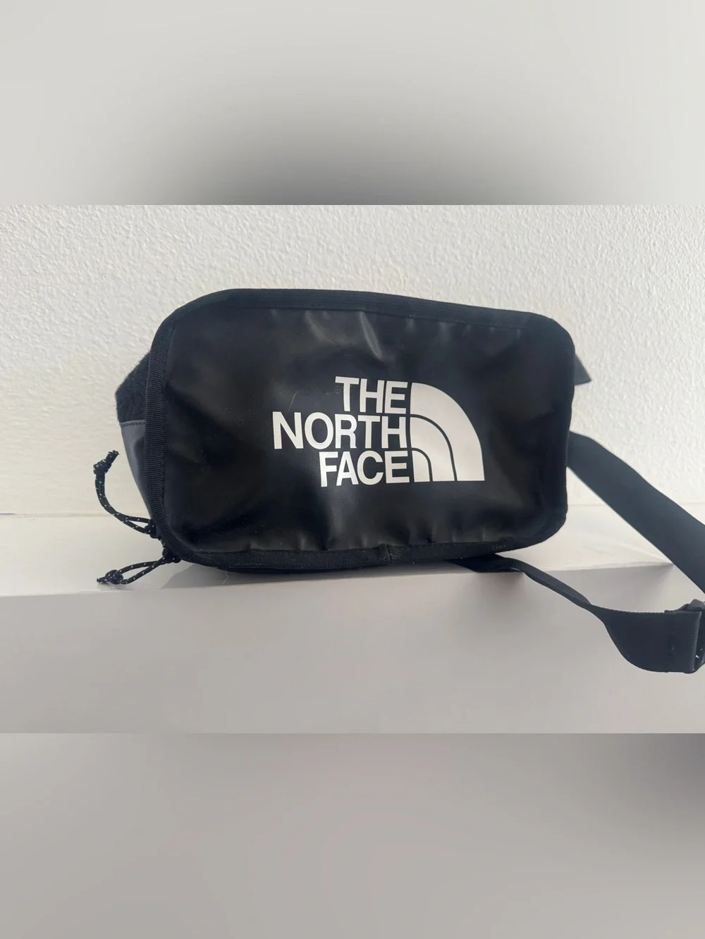 The North Face Black Belt Bag with White Logo